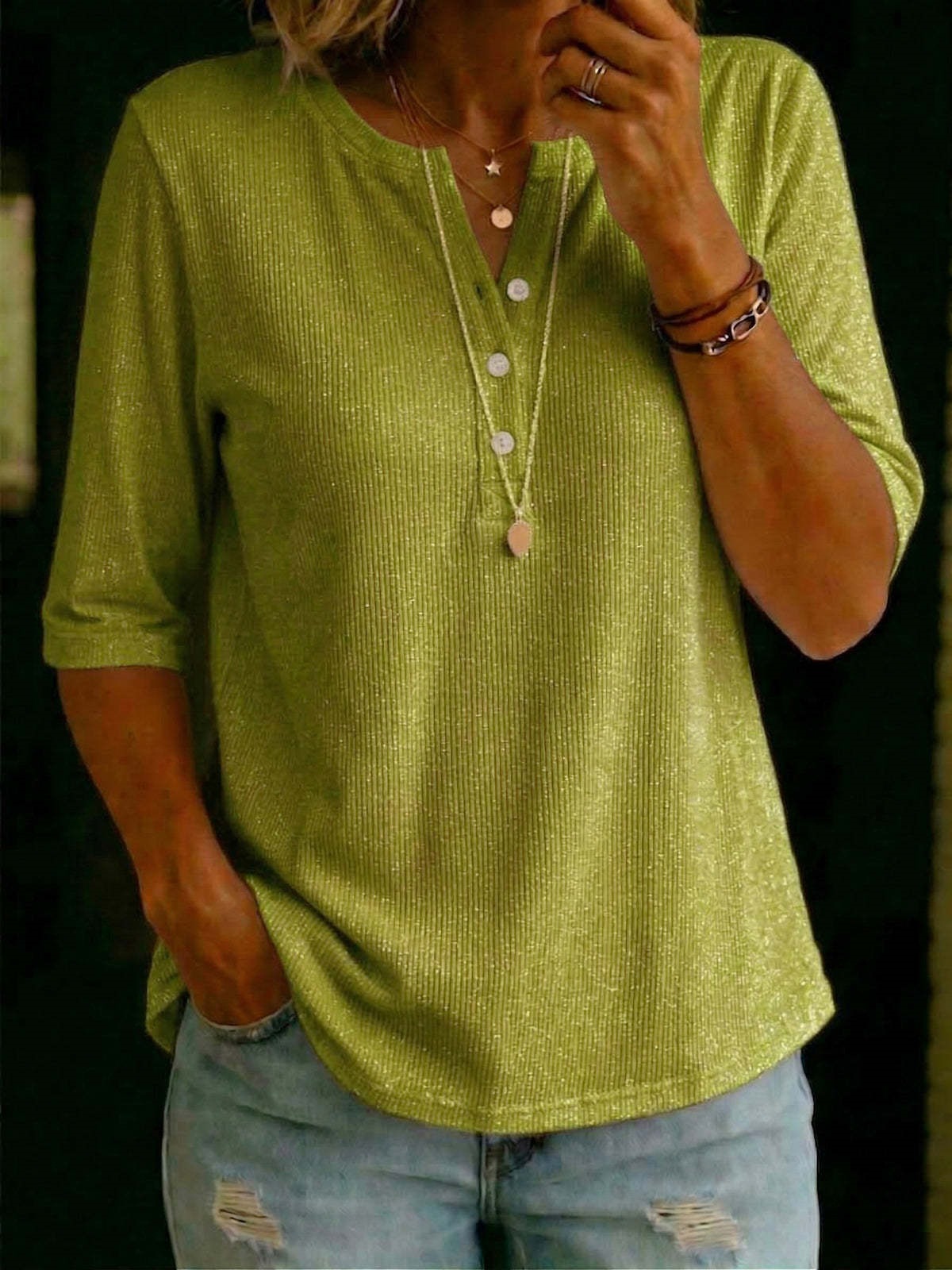 Women's Casual Loose-Fit Button-Up Top 7