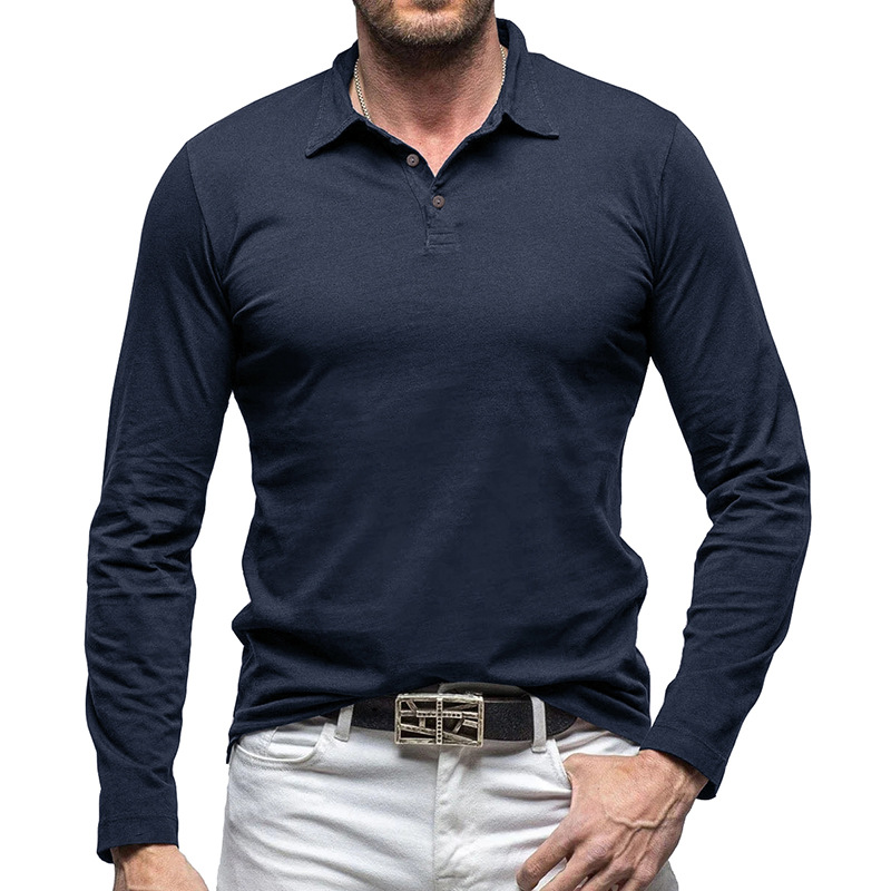 New Men's European and American Style Polo Collar T-shirt