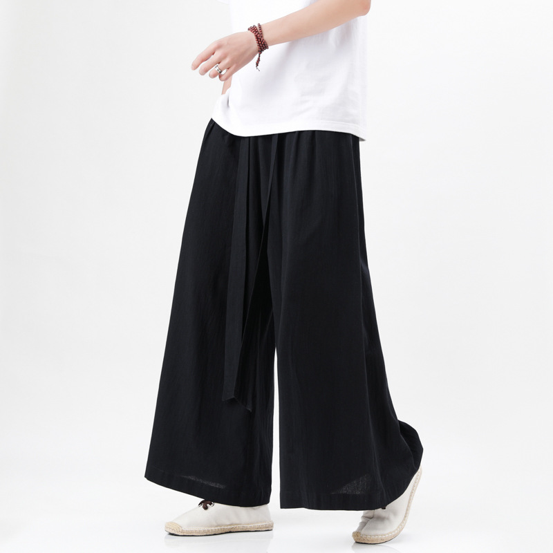 Men's Plus Size Loose Cotton and Linen Trousers 8