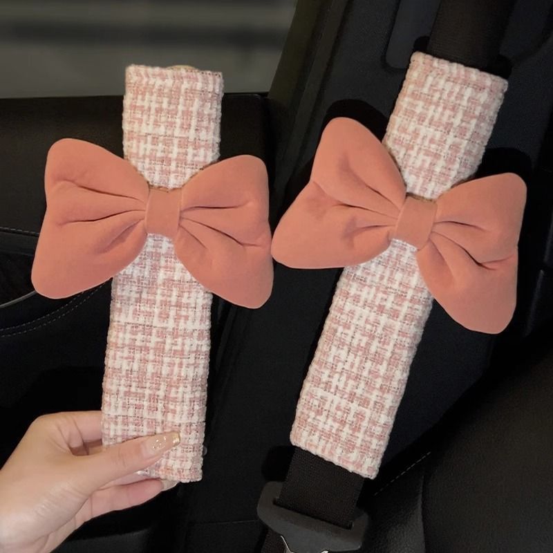 Car Seat Belt Simple Bow All-season Universal Shoulder Protector 7