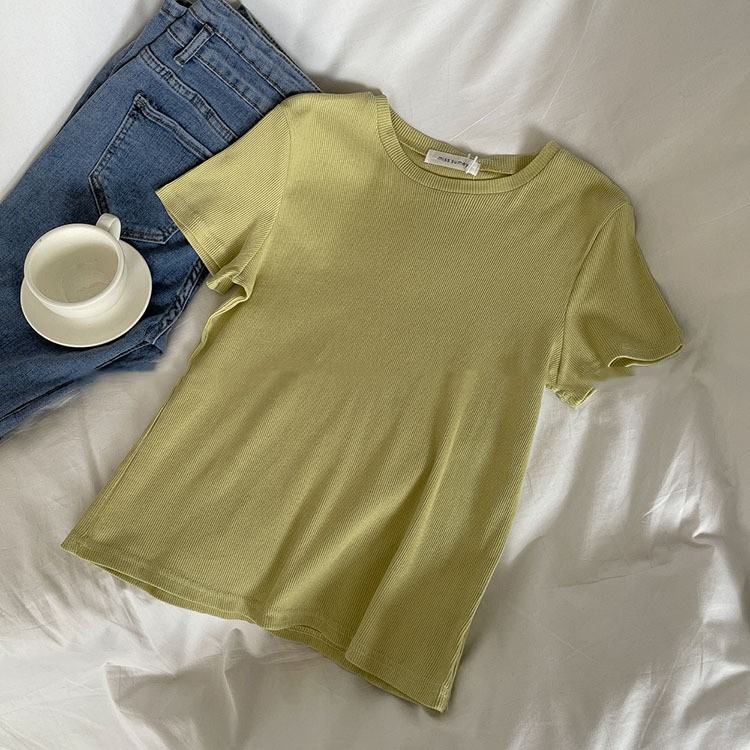 Women's Solid Color Slim-fit Crop Top 6