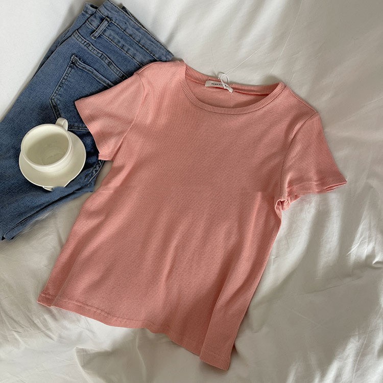 Women's Solid Color Slim-fit Crop Top 4