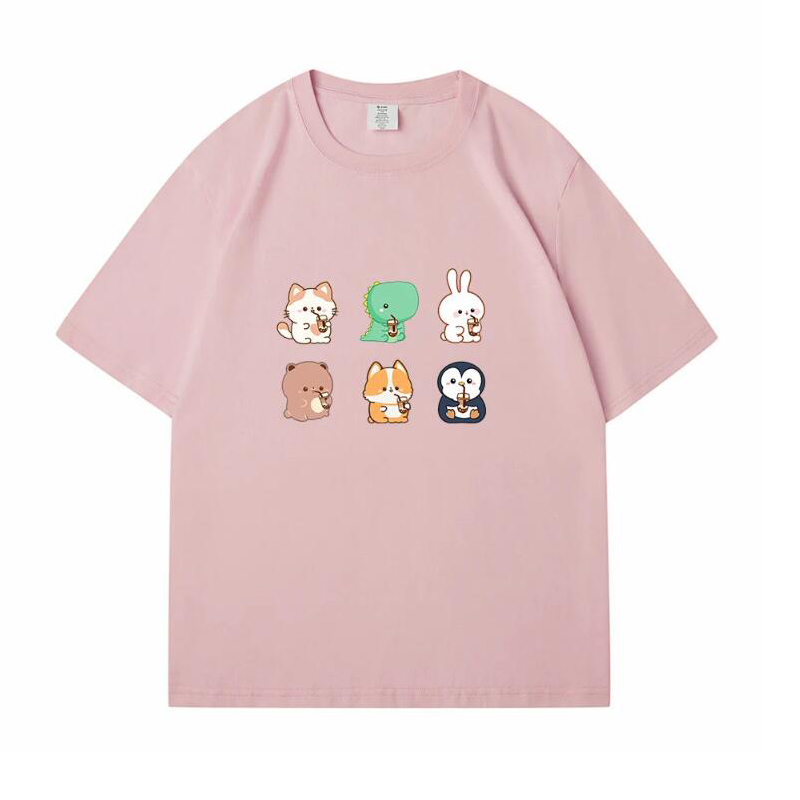 Boba Love Friend Loose Round Neck T-Shirt 4