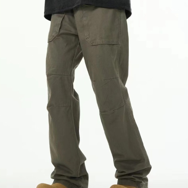 Men's Casual Loose Gray-Green Overalls