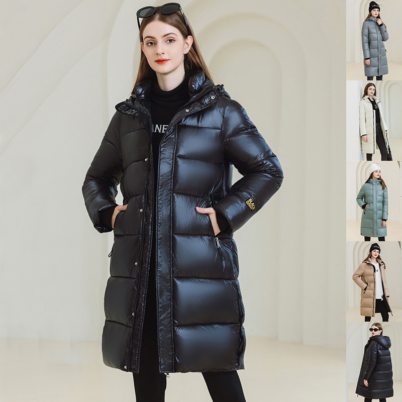 Warm hooded winter coat with pockets