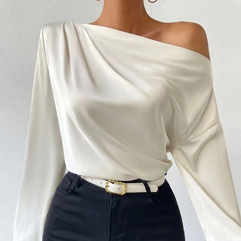 Women's Asymmetric Long-Sleeve Pullover Top