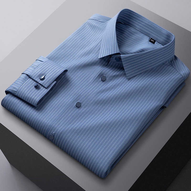 Bamboo-Fiber Seamless Luxury Men's Striped Shirt