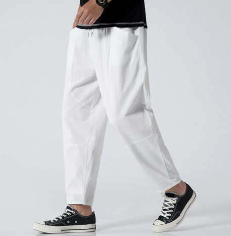 Casual Loose Cotton Linen Cropped Harem Pants 8