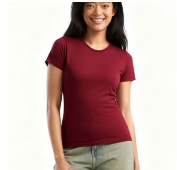 Women's Fitted Cotton Crew Neck Top 2
