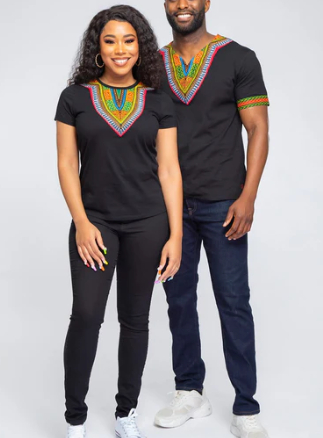 Amara Women's Dashiki T-Shirt in Deep Maroon 4
